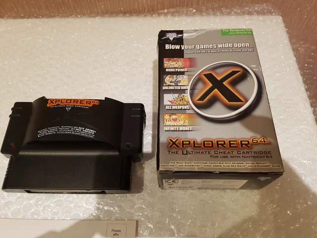 Rare Xplorer 64 The Ultimate Cheat Cartridge Adapter Cart Nintendo 64 Game N64 3