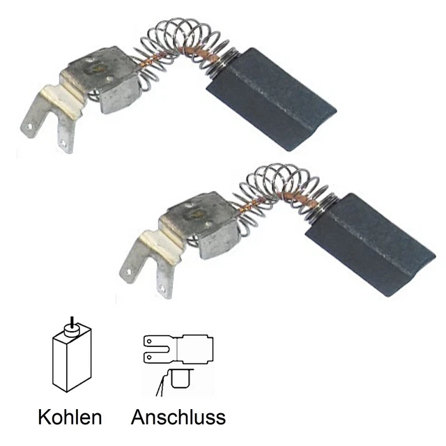 vhbw 2x Kohlebürste Motorkohle Schleifkohle 6,25 x 8 x 16mm kompatibel