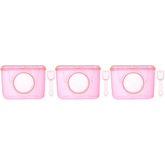 3x Pequeño Baño para Mascotas Hámster Baño Caja de Arena Baño Animales Pequeños Baño