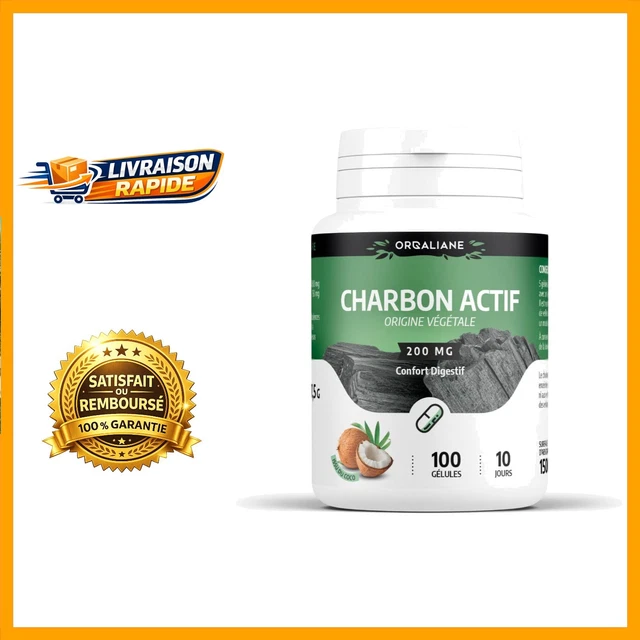 Charbon Végétal Super Activé ORFITO - Lot De 2 X 200g Granulés, Digestion, Expiration 12/2027