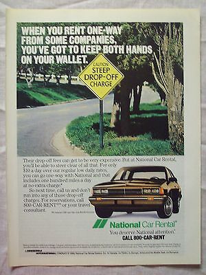 1986 Magazine Advertisement Page National Car Rental Buick Vintage Sign Print Ad
