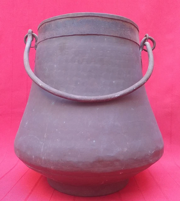 Olla De Cobre Asa De Hierro