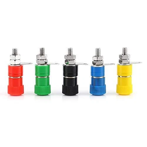 Lot De 8 Fiches Bananes Plaqué Argent 4 Mm Avec Vis De Verrouillage - Connecteurs Haut-Parleurs Audio Home Cinéma Amplificateur