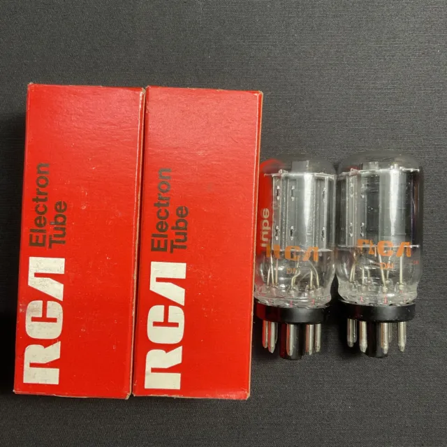 Nos Matched Pair Rca 6Em7 (6Ea7) Audio Vacuum Tubes Tested Vintage B.10192.C