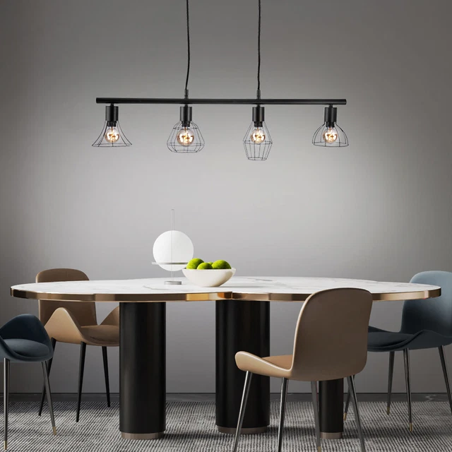 UNI Suspension Lampe Plafond Rétro Luminaire pour Café Restaurant Bar Bronze 4PCS - Maison