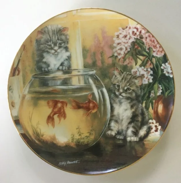 Franklin Mint Collector Plate 'Cat Tales' As New By Lesley Hammant