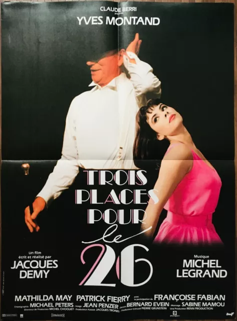 Affiche cinéma 3 PLACES POUR LE 26 60x80cm Poster / Yves Montant / Jacques Demy