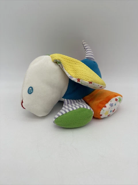 Doudou plat étoile Lapin blanc bleu jaune orange Baby nat