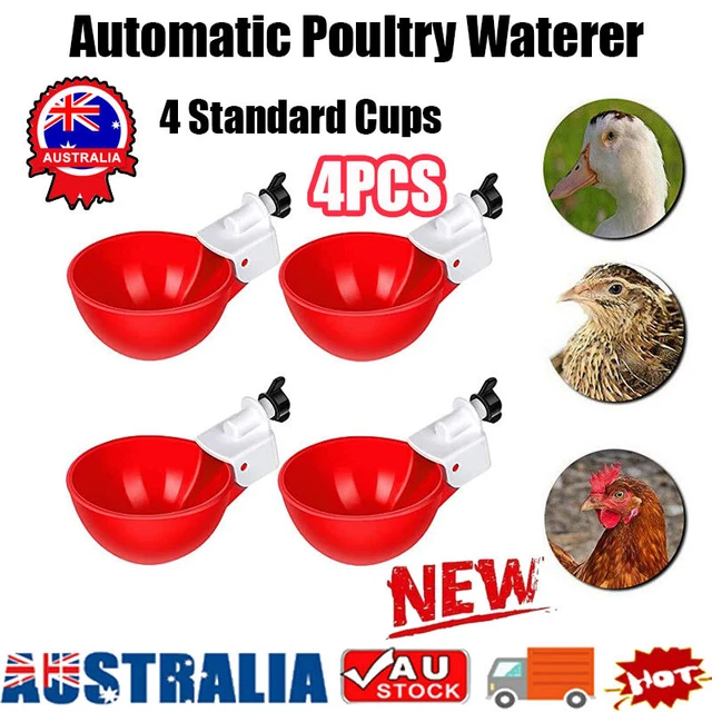4PCS Automatic Water Cups Poultry Drinker Waterer Chicken Duck Quail Drinking LR