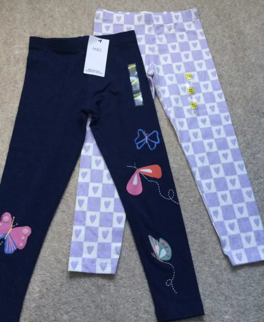 Girls Leggings M&S Marks and Spencer Age 6-7 NEW (2 Pairs for £8)