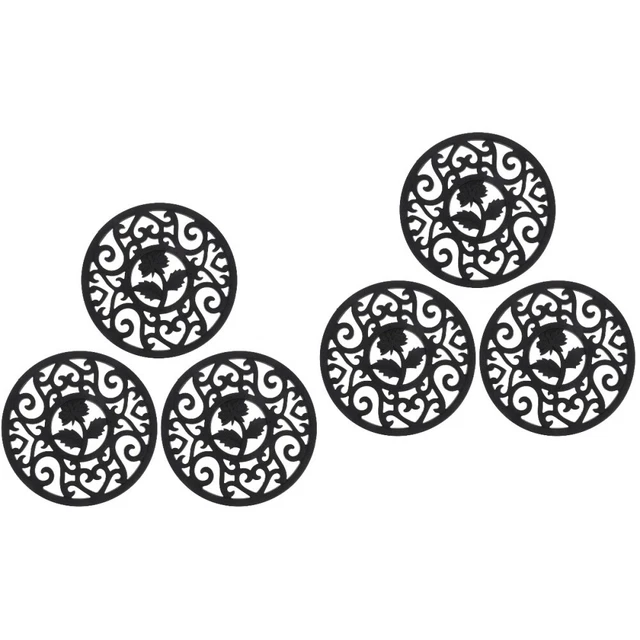 6 piezas posavasos de silicona multiusos alfombras huecas mesa lugar alfombras soporte olla