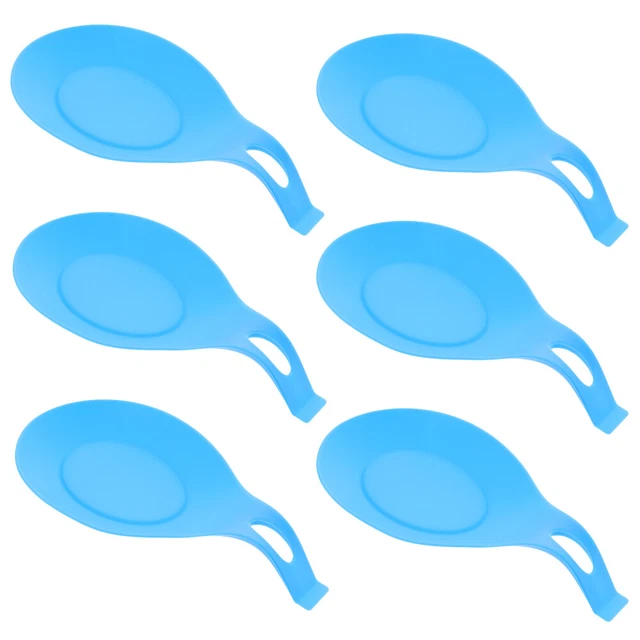 6 piezas Soporte para cucharas de silicona Tapas de asiento de silicona Estufa Accesorios Juego de mesa
