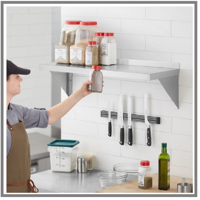 Stainless Steel Solid Wall Shelf 12" x 36" | 230 lb.Capacity Commercial Kitchen*
