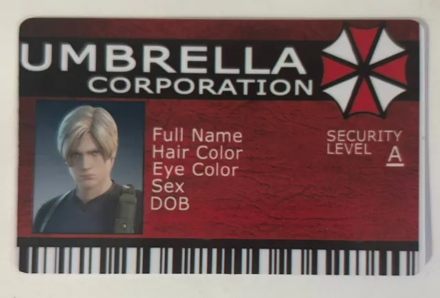 Personalised Umbrella Corporation Access ID Card Resident Evil