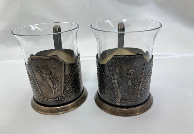 thumbnail image 2 of Vintage Russian Tea Glass Holder – Stainless Steel Podstakannik (Soviet USSR Style) 2 of 6