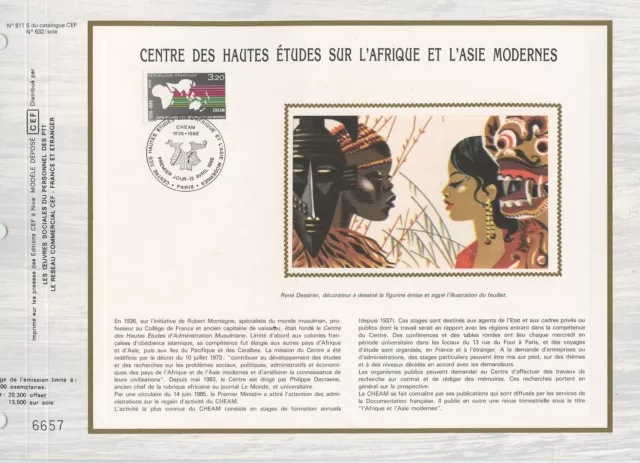 Feuillet Cef / Document Philatelique / Etudes Sur Afrique Et Asie 1986 Paris