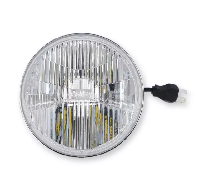 Holley Retrobright 3000K White LED 5.75" Round Head Light Pair
