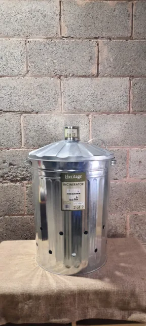 metal galvanised garden incinerator fire bin