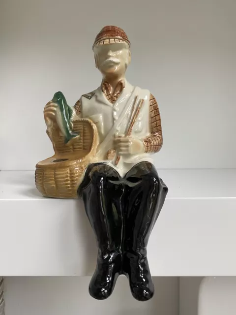 Ballentines 1969 Liquor Bottle Decanter Scotch Whisky Fisherman Shelf Sitter