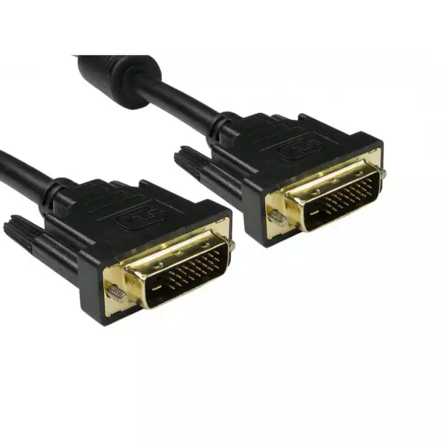 DVI Cable DVI-D Monitor Lead 1m Male to Male Dual Link 25 Pin (24+1 pin) Digital
