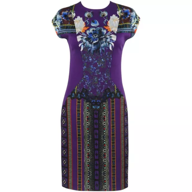 Etro Dress 48 Purple Blue Multi Color Floral Printed Sheath Dress Women’s