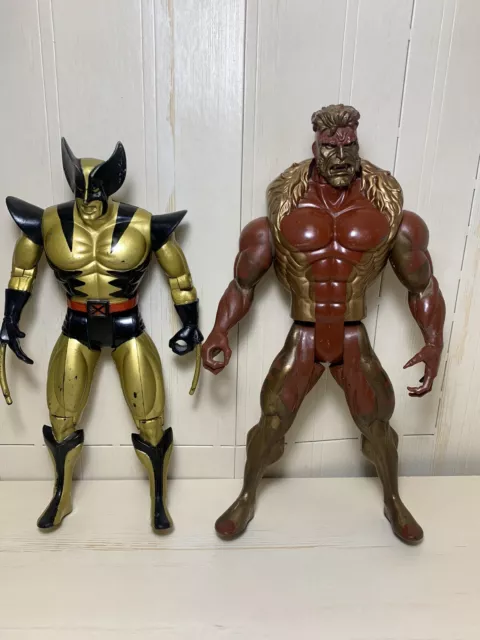 1993 Toybiz Marvel 10" SABRETOOTH Wolverine Figure X-MEN gold