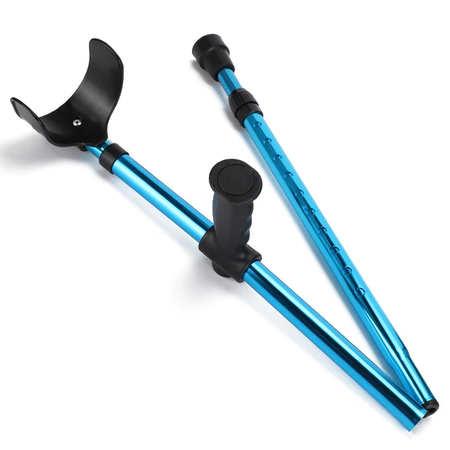 (Paquete de 1/azul) muletas portátiles plegables antebrazo para caña para caminar para adultos