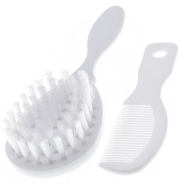 KIDS HAIR BRUSH & COMB SET White Baby Toddler Newborn Hairbrush Small Boy/Girl