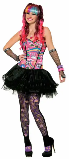 Forum Novelties 80's Fluro Mardi Gras Sugar Max Womens Dress Costume SZ Xs/S
