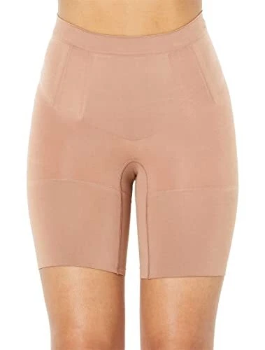 SPANX Shapewear for Women Oncore Mid-Thigh Short Cafe Au Lait MD Tan