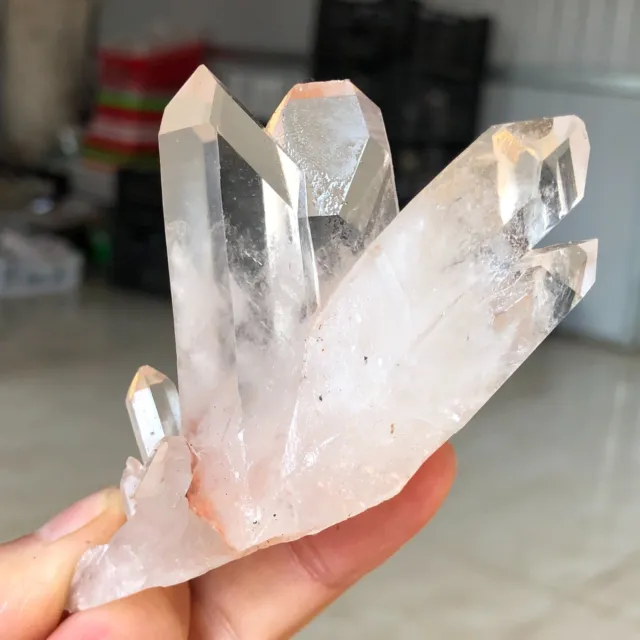 117g Natural white Clear Quartz Crystal Cluster Mineral specimen Healing N59