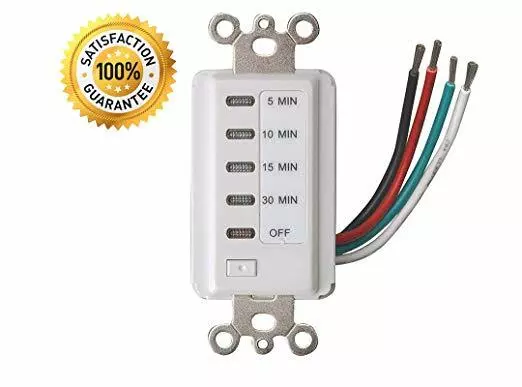 Electrical Bathroom Fan Auto Shut Off Countdown Switch Timer, 30-15-10-5 Minute