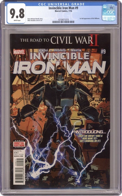 Invincible Iron Man #9A Deodato CGC 9.8 2016 4318471019 1st Riri Williams