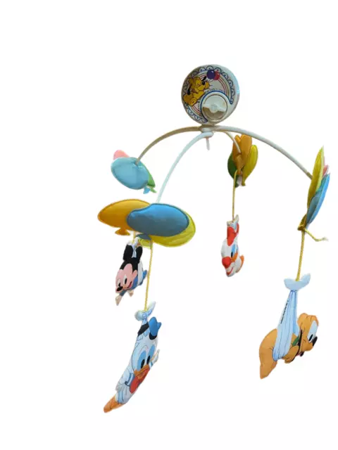 VTG 1980's Musical Mobile Disney Babies Figures 641 Wind-up Lullaby Song Works
