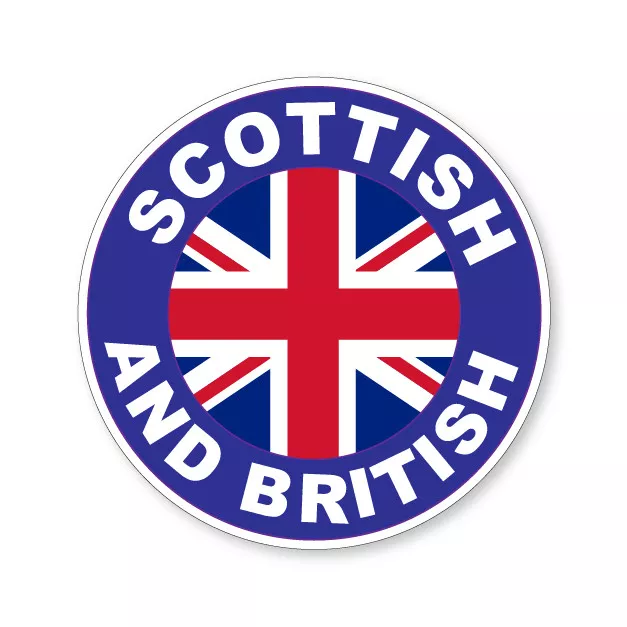 2 x SCOTTISH AND BRITISH - Flag Car Van Lorry vinyl Self Adhesive stickers