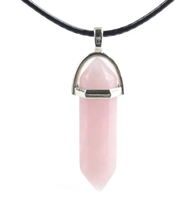 AU Gemstone Pendant Necklace Natural Quartz Crystal Point Chakra Healing Stone