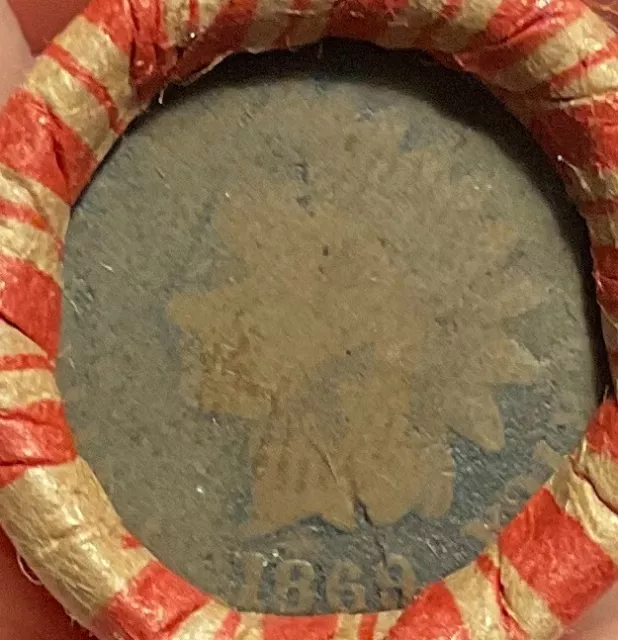 Wheat Penny Roll Older Cents Crimped Sealed with key 1869 Indian Head Cent #73