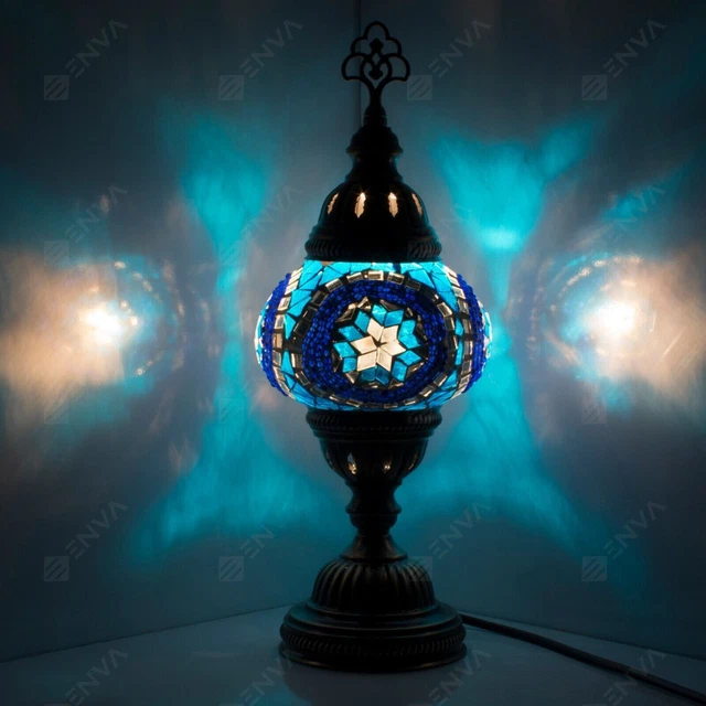 Lampada da comodino scrivania in mosaico Tiffany fatta a mano turco marocchino