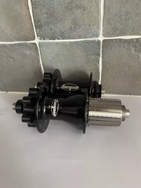 Hope XC Hubs Pair F&R 32hole Black Titanium Freehub Body 6 Bolt Disc