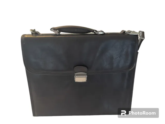 Pierre Cardin Aktentasche, Laptop- Schultertasche aus echtem Leder.