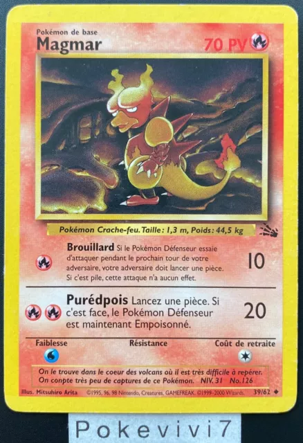 Carte Pokemon MAGMAR 39/62 Unco FOSSILE EDITION 2 Wizards FR OCCASION