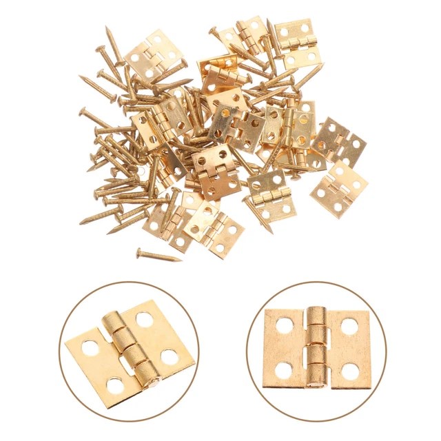 ECSiNG 8 cerniere antiche per porta con viti, stile retrò, cerniere in ferro, per cassette di legno, armadio, cassetto, portagioie in bronzo
