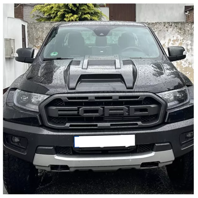 Lufthutze Haubenhutzen Motorhaube für Ford Ranger 2015-2023 T7 T8 Mattschwarz