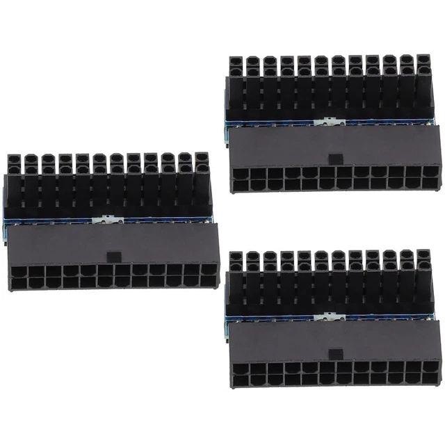 3x Motherboard Angle Connector Computer Supply 24Pin to 24pin Board