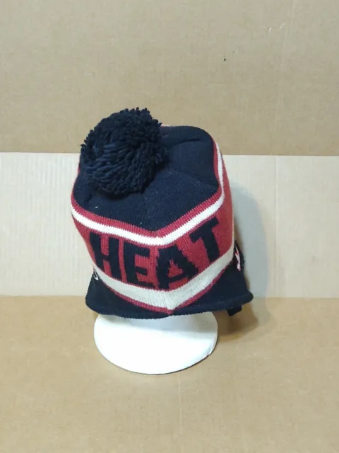 MIAMI HEAT NBA Adidas beanie winter hat toboggan Cuffed Pom Knit ball ...