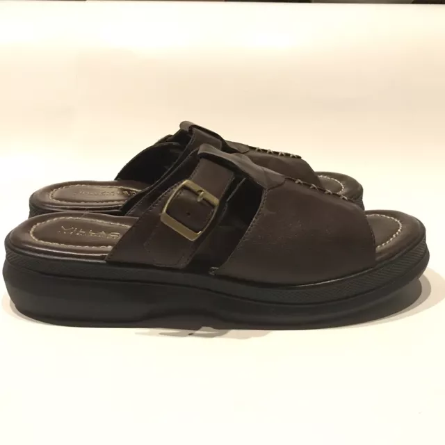 Women’s SZ 8 1/2 M Liz Claiborne Villager Brown Leather Slip-On Sandals - Torch