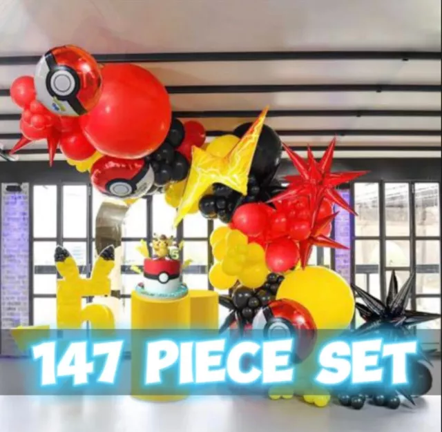 Pokemon 146pc Balloon Garland Decoration Birthday Party Kids Pikachu Theme