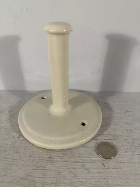 Antique vtg rammed porcelain wall mounted TP toilet paper roll holder