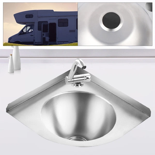 NEW RV BOAT Caravan Camper Corner Wash Basin Kitchen Triangular Sink