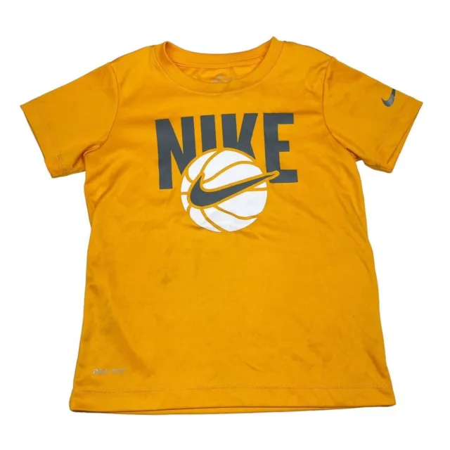 Nike DriFit Basketball Swoosh Short Sleeved Tee Kids 7 Orange